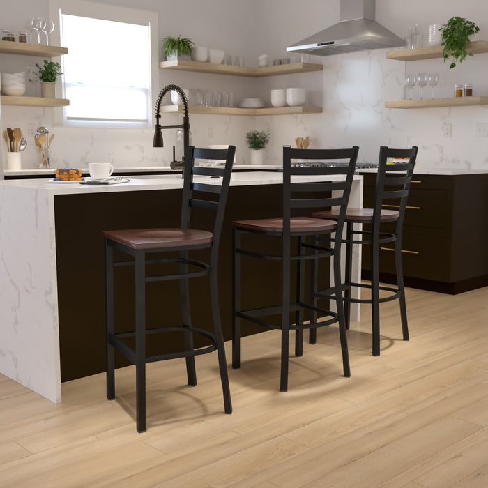Black Ladder Stool-Mah Seat