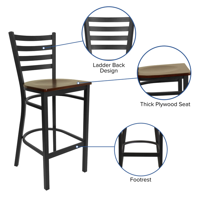 Black Ladder Stool-Mah Seat
