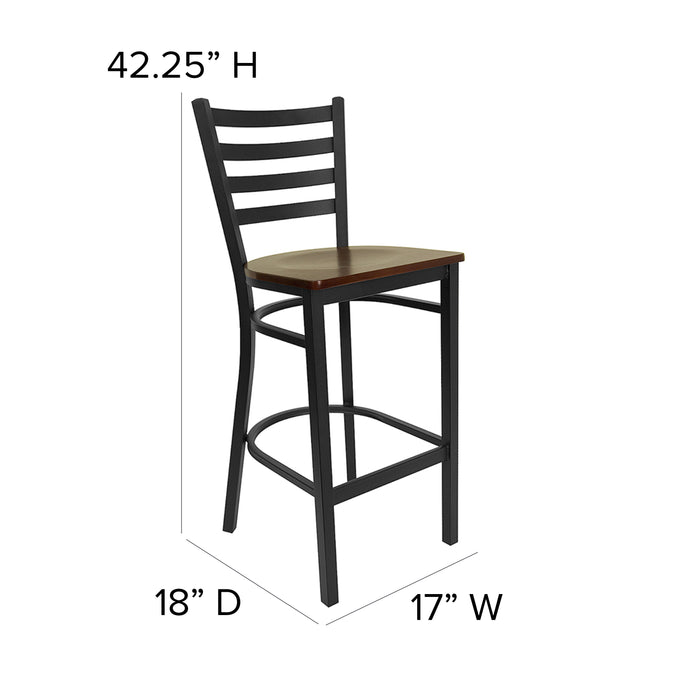Black Ladder Stool-Mah Seat
