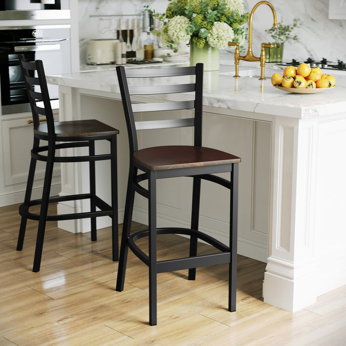 Black Ladder Stool-Mah Seat