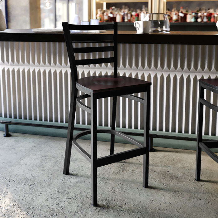 Black Ladder Stool-Wal Seat