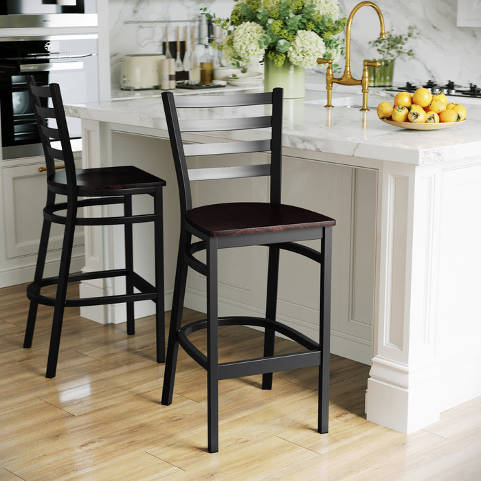 Black Ladder Stool-Wal Seat