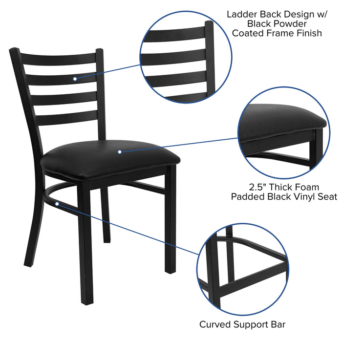 Black Ladder Chair-Black Seat