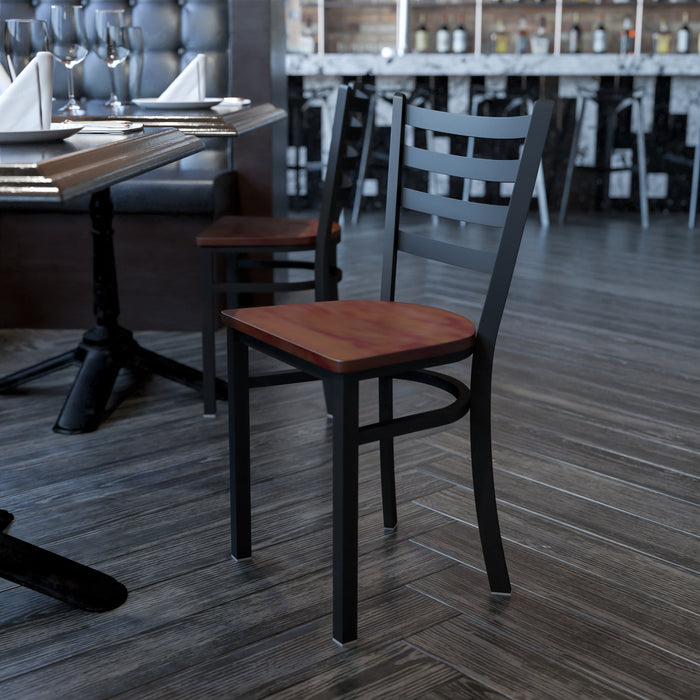 Black Ladder Chair-Cherry Seat