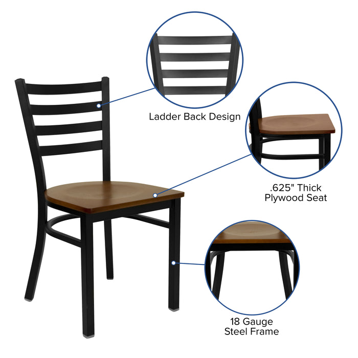 Black Ladder Chair-Cherry Seat
