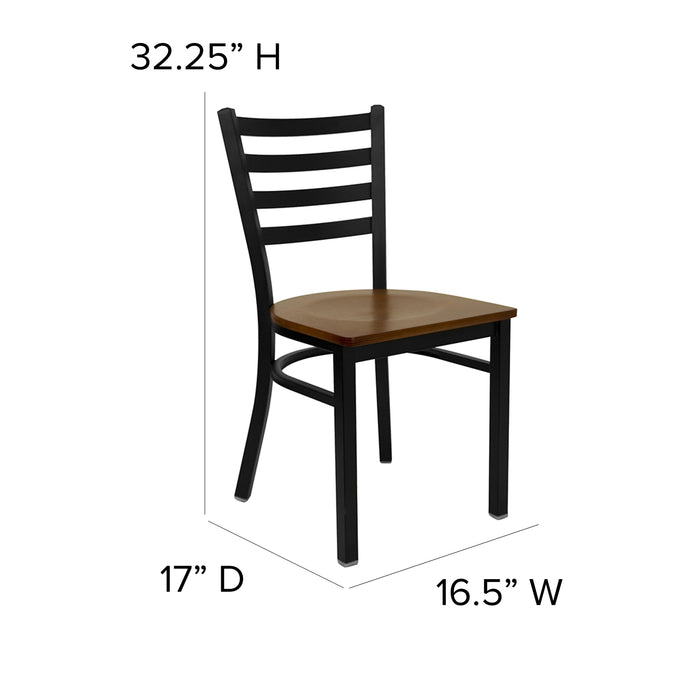 Black Ladder Chair-Cherry Seat