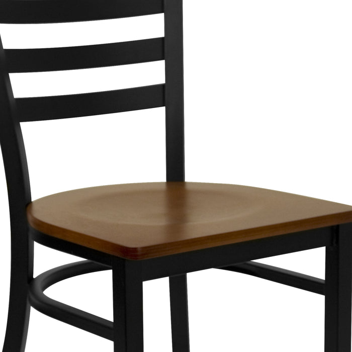 Black Ladder Chair-Cherry Seat