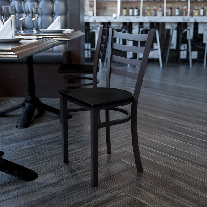 Black Ladder Chair-Mah Seat