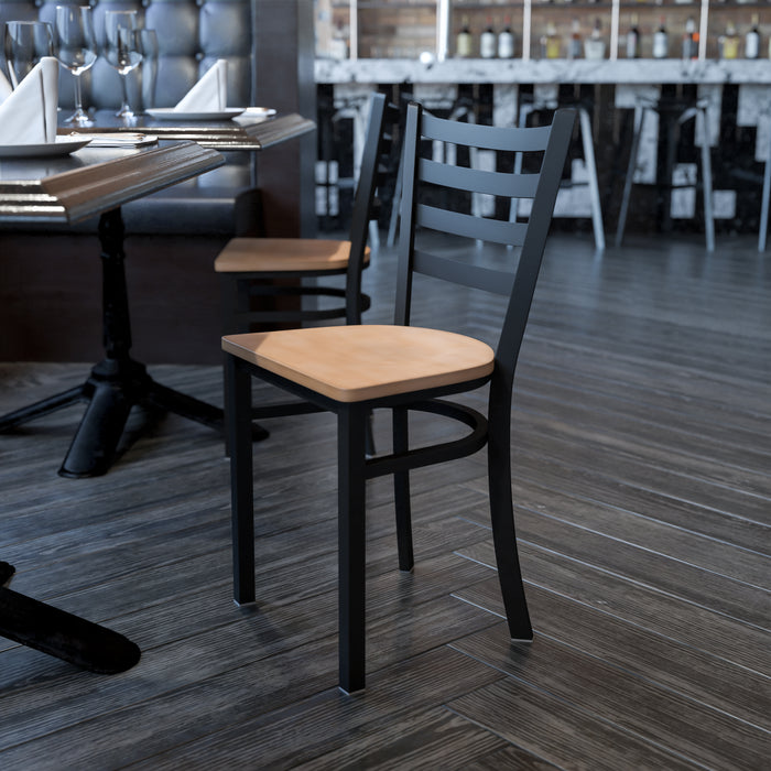 Black Ladder Chair-Nat Seat
