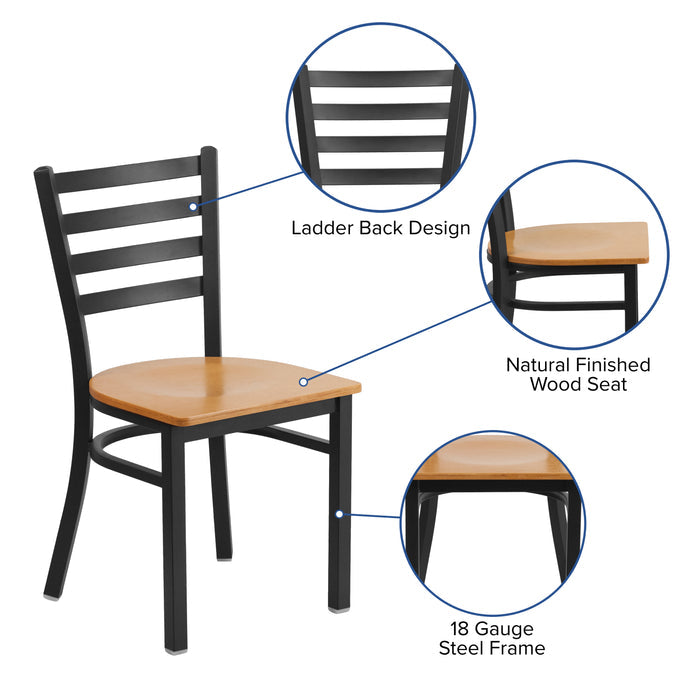 Black Ladder Chair-Nat Seat