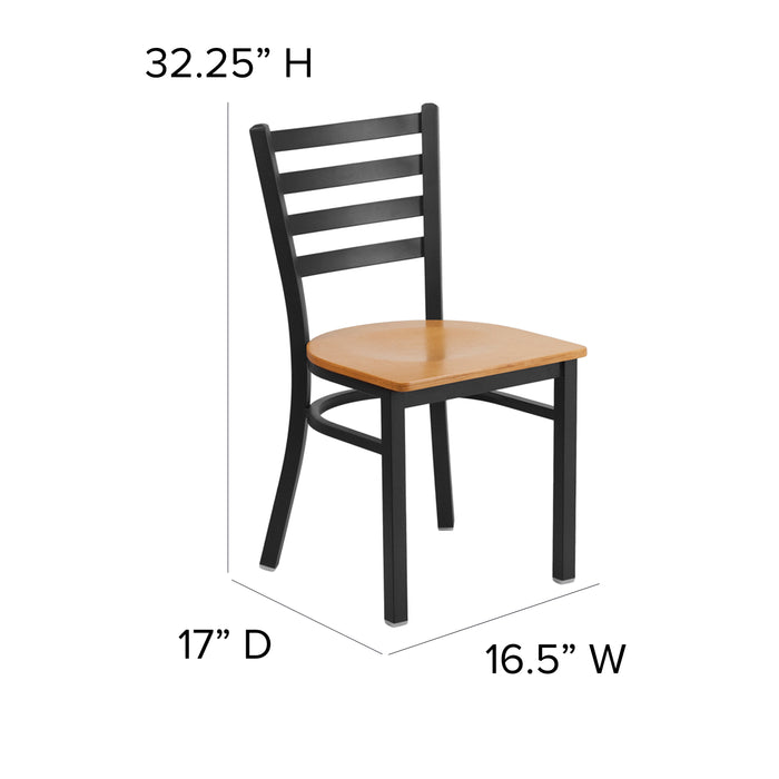 Black Ladder Chair-Nat Seat