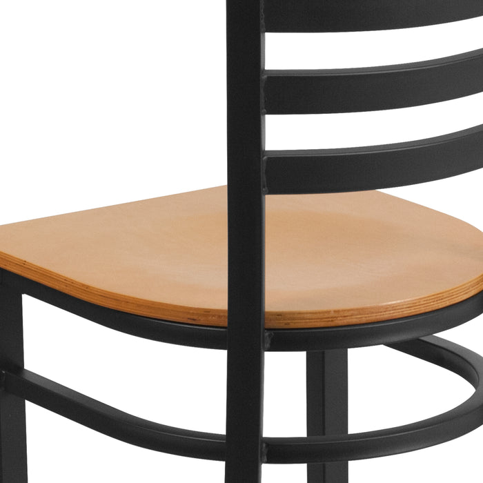 Black Ladder Chair-Nat Seat