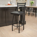 Black Ladder Stool-Black Seat