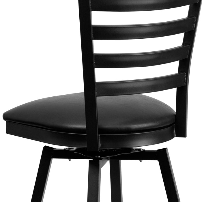 Black Ladder Stool-Black Seat
