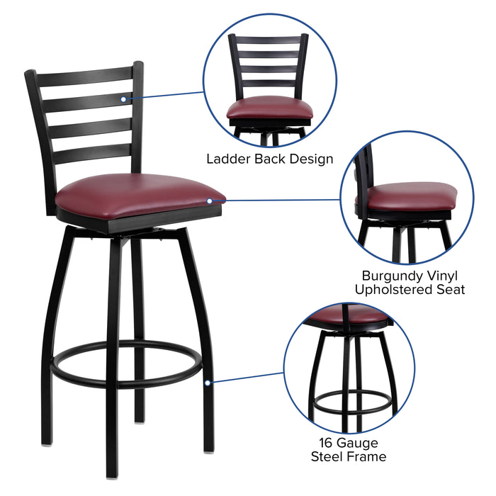 Black Ladder Stool-Burg Seat