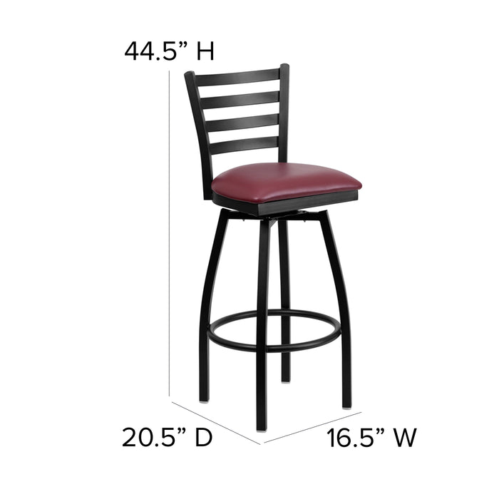 Black Ladder Stool-Burg Seat
