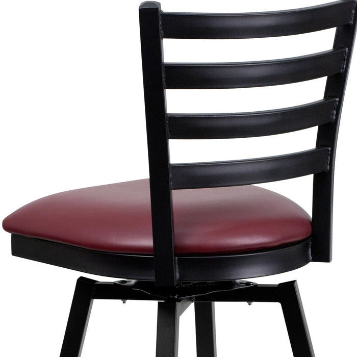 Black Ladder Stool-Burg Seat