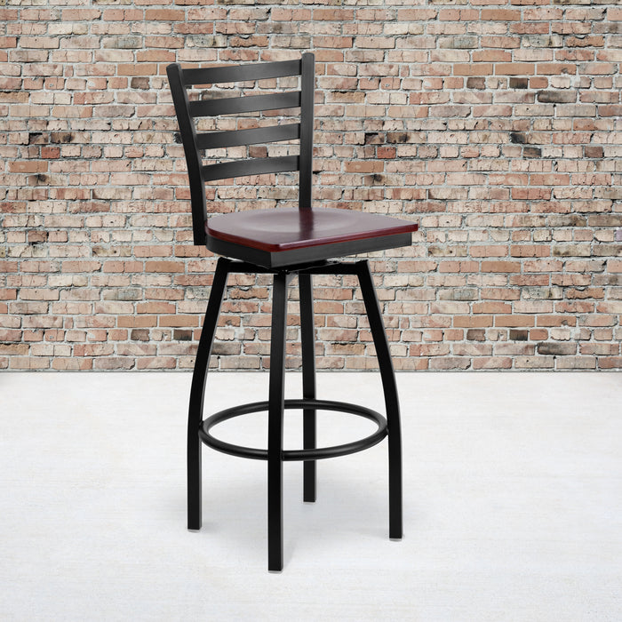 Black Ladder Stool-Mah Seat