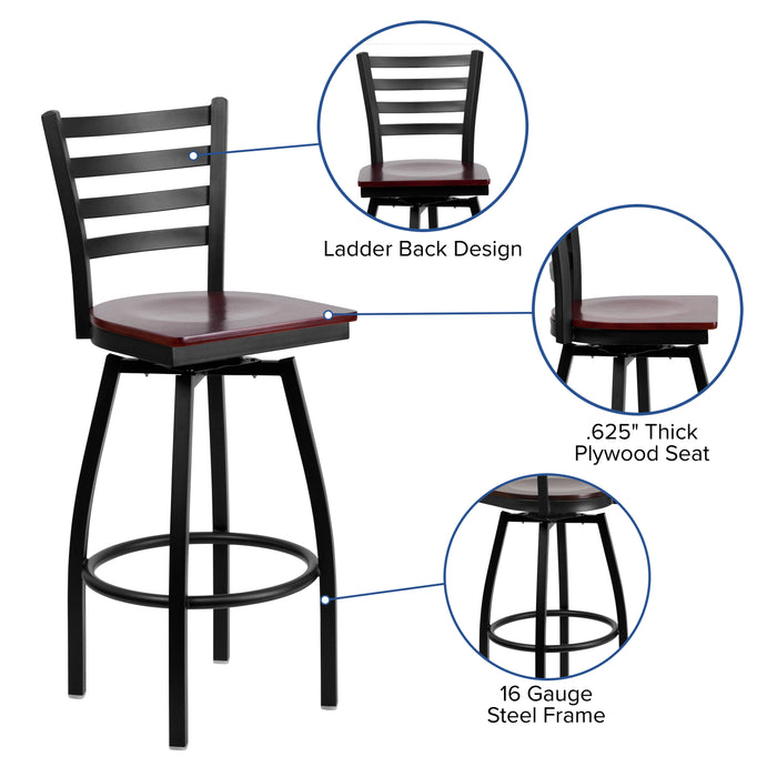 Black Ladder Stool-Mah Seat
