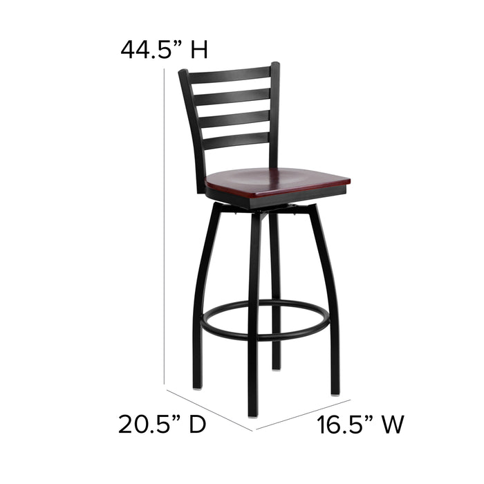 Black Ladder Stool-Mah Seat