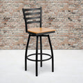 Black Ladder Stool-Nat Seat