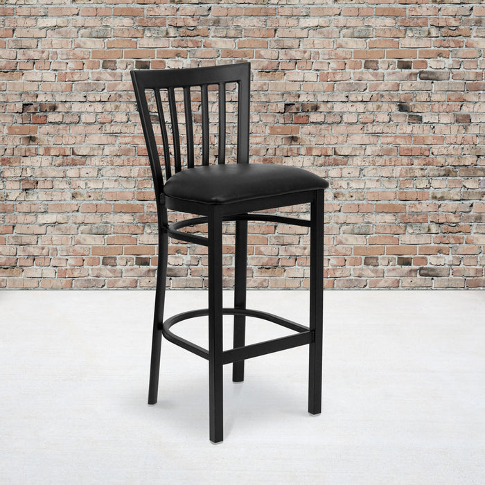 Black School Stool-Black Seat
