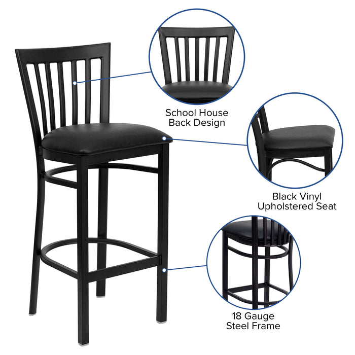 Black School Stool-Black Seat