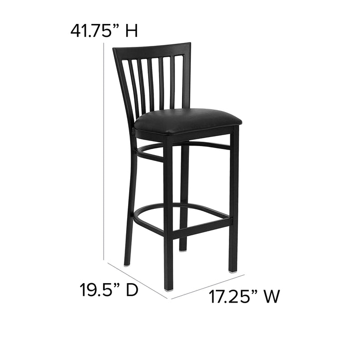 Black School Stool-Black Seat
