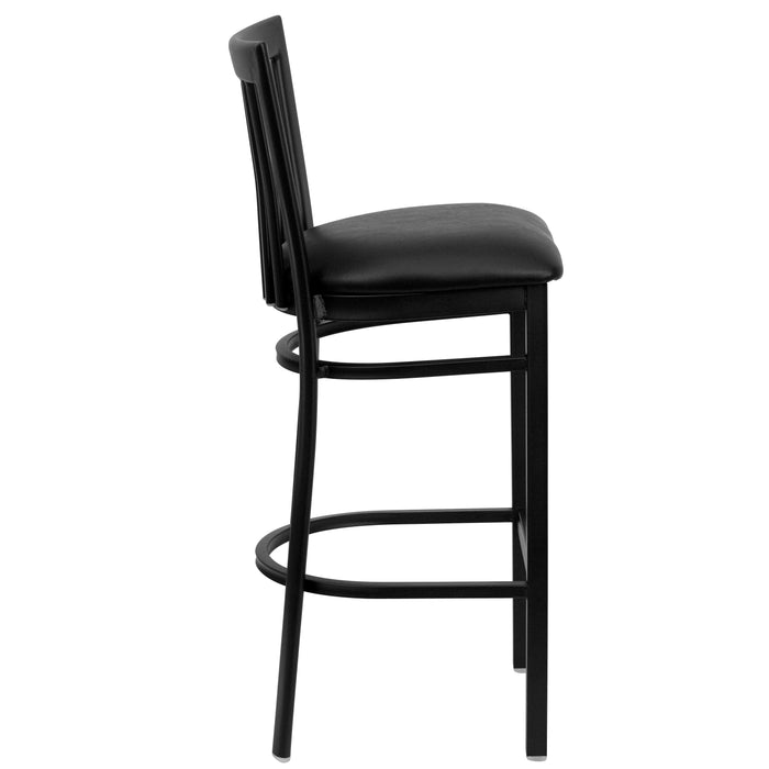Black School Stool-Black Seat