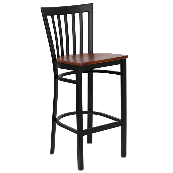 Black School Stool-Cherry Seat