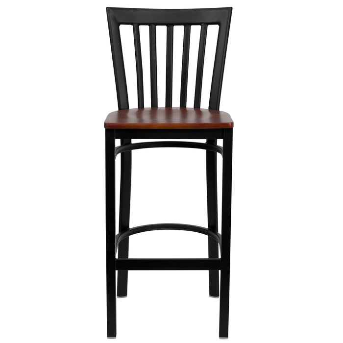 Black School Stool-Cherry Seat