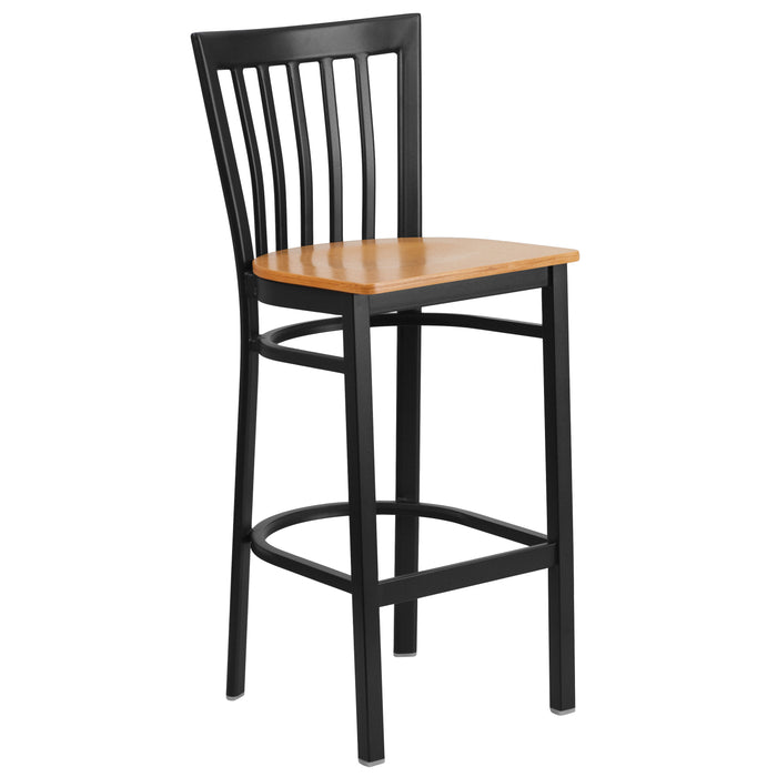 Black School Stool-Nat Seat