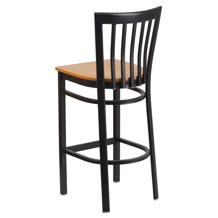 Black School Stool-Nat Seat
