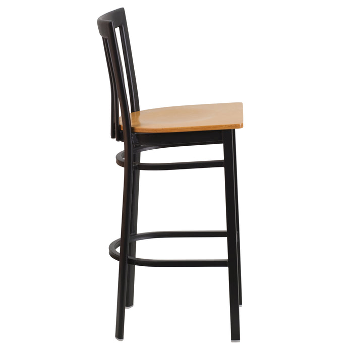 Black School Stool-Nat Seat