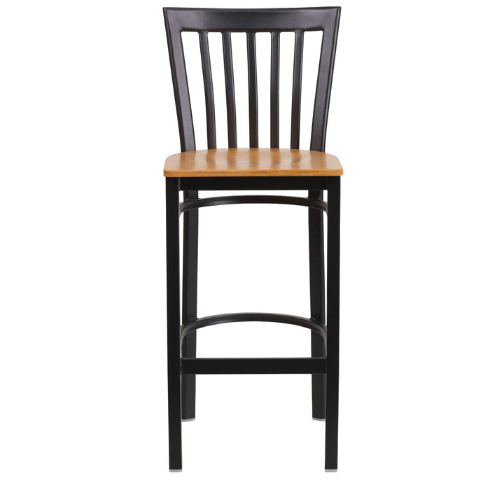 Black School Stool-Nat Seat