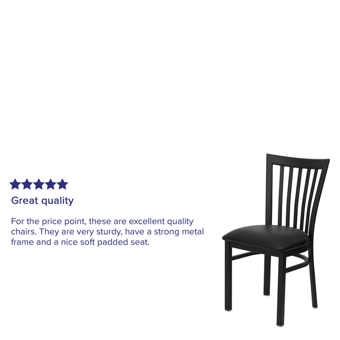 Black School Chair-Black Seat
