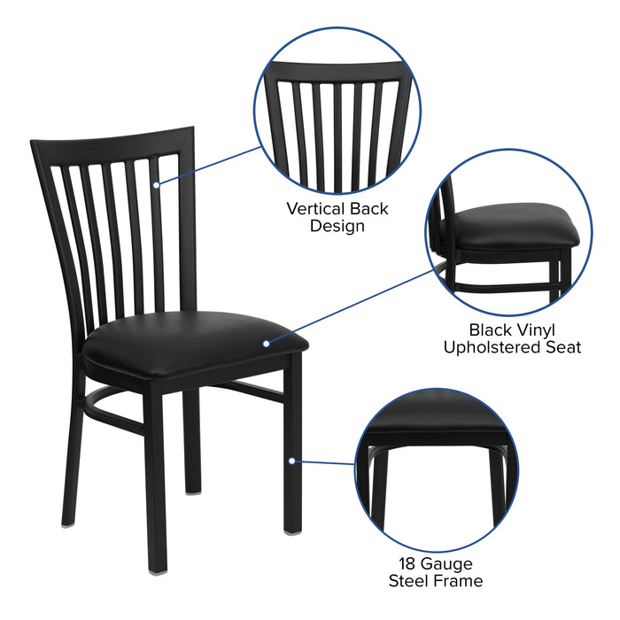 Black School Chair-Black Seat