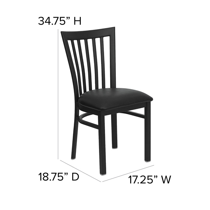 Black School Chair-Black Seat