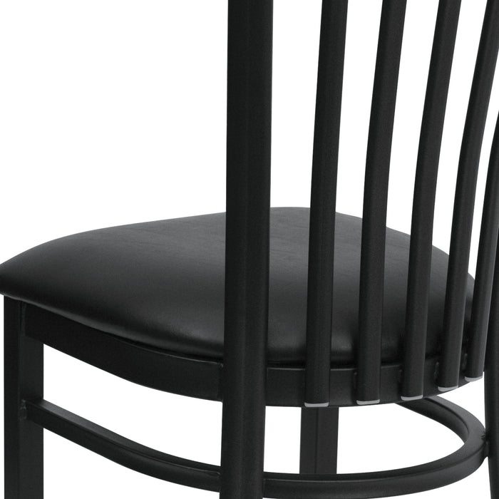 Black School Chair-Black Seat