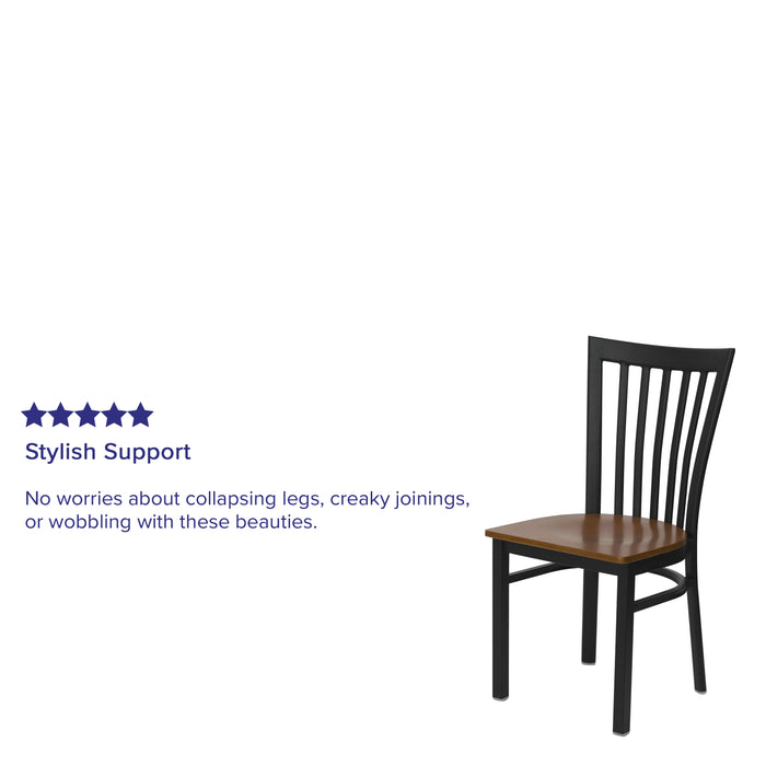 Black School Chair-Cherry Seat