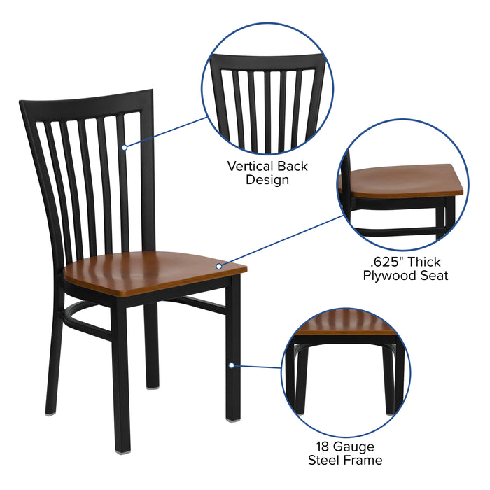 Black School Chair-Cherry Seat