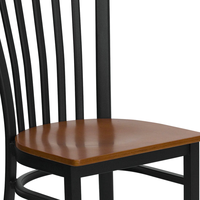 Black School Chair-Cherry Seat
