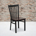 Black School Chair-Mah Seat