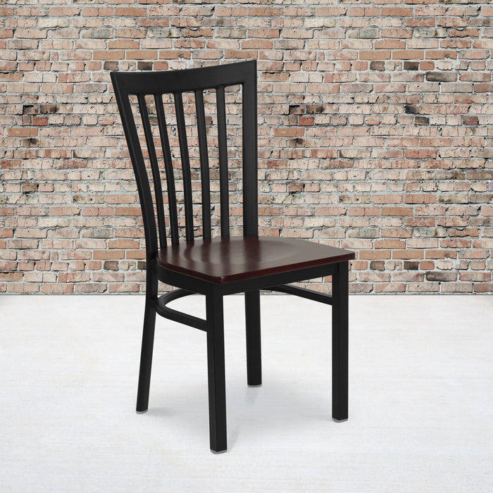 Black School Chair-Mah Seat