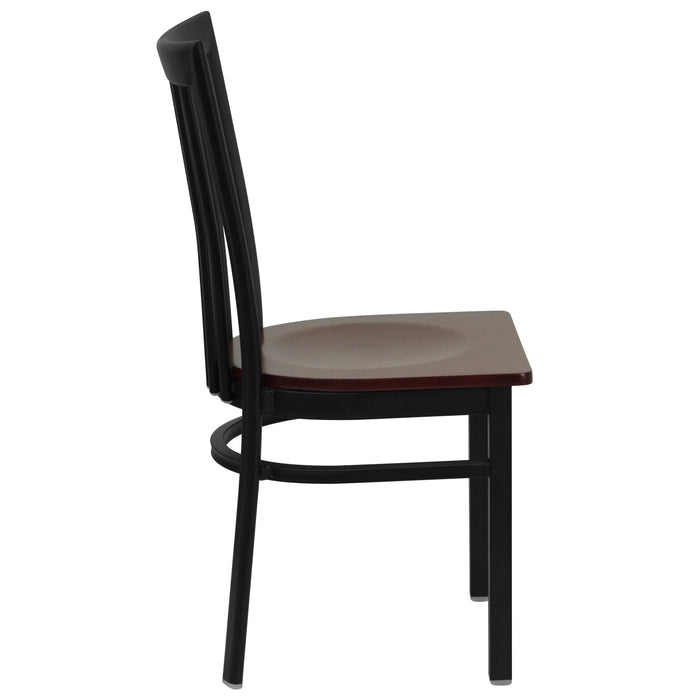 Black School Chair-Mah Seat