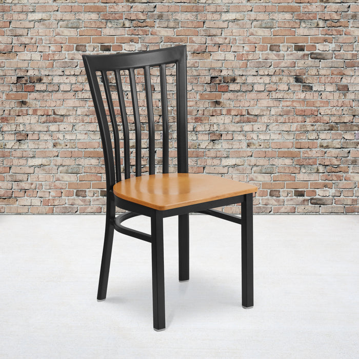 Black School Chair-Nat Seat