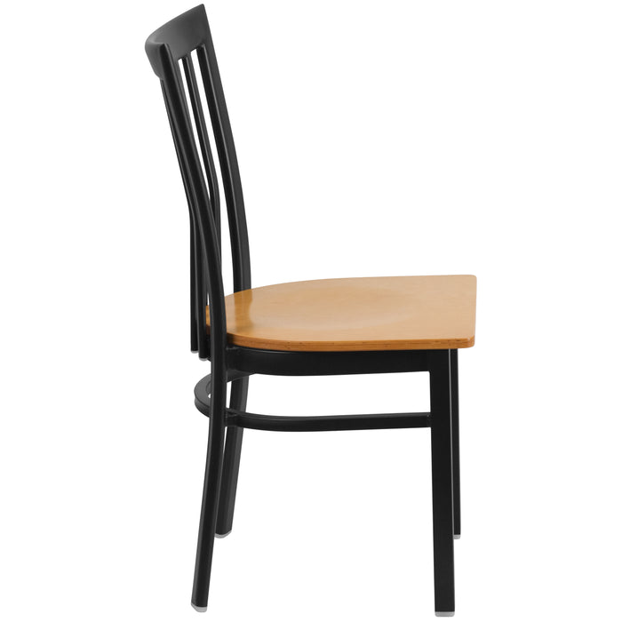 Black School Chair-Nat Seat