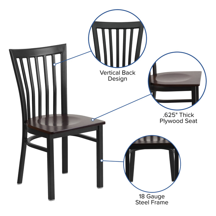Black School Chair-Wal Seat