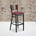 Bk/Wal Slat Stool-Burg Seat