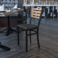 Bk/Nat Slat Chair-Black Seat